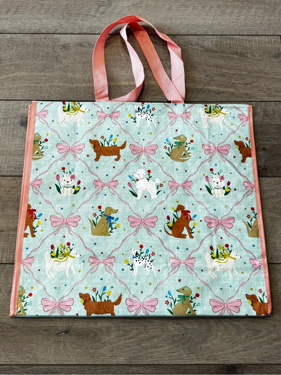 T.J.Maxx Handbags - Homegoods TJMaxx Marshalls Viral Dog Floral & Bow Print Shopper Tote Bags NWOT